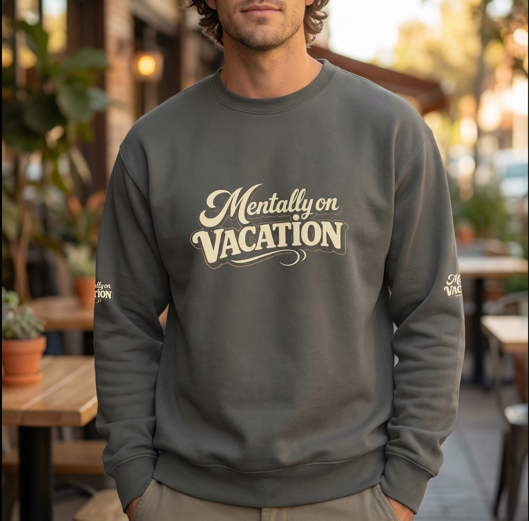 Mentally on Vacation™ Classic Crewneck Sweatshirt